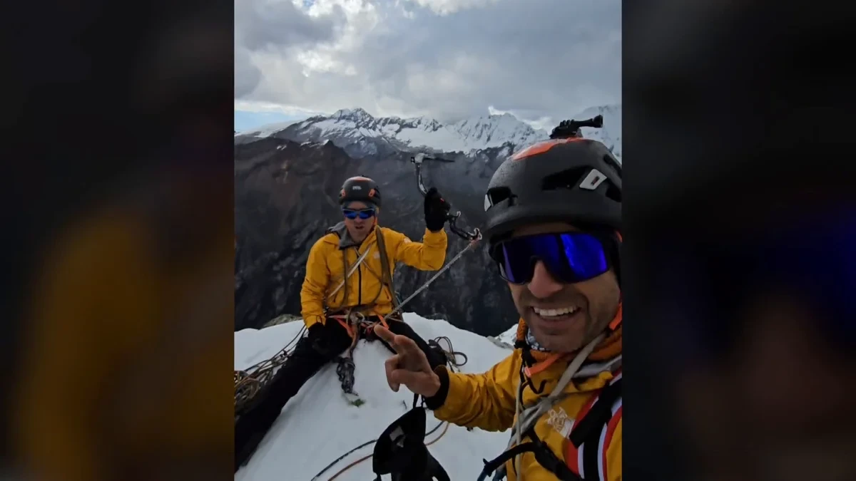 Los hermanos Pou, contra la nieve y la roca del Nevado Churup