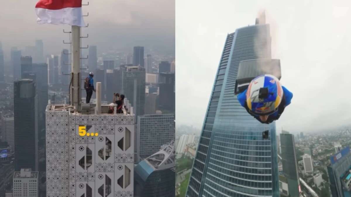 El brutal salto base de Frederic Fugen desde la Autograph Tower, el rascacielos más alto del hemisferio sur