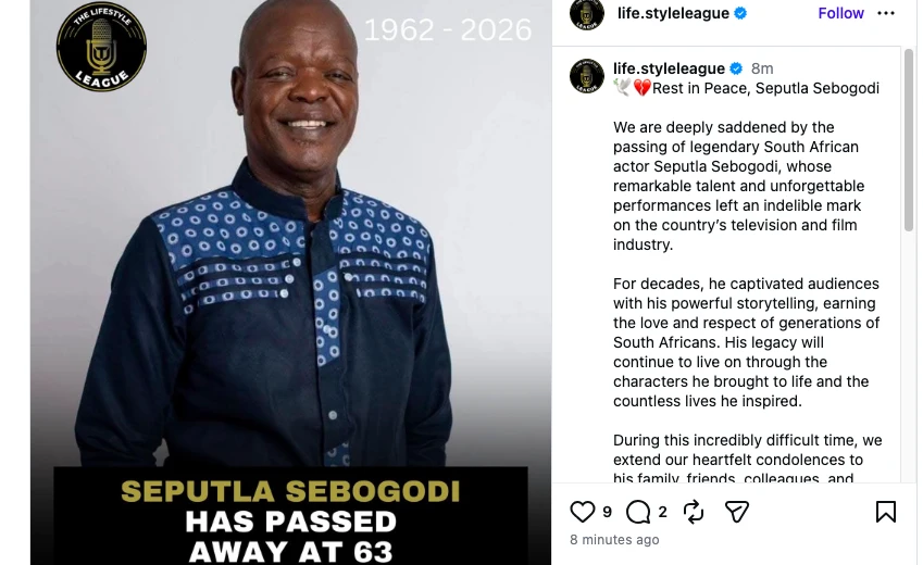 Tributes Pour In for Veteran South African Actor Seputla Sebogodi