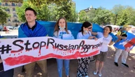 Українці та грузини Швейцарії провели у Женеві мітинг проти агресії РФ