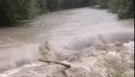 У Карпатах через сильні опади річка піднялася на 2 метри і зруйнувала тимчасовий міст