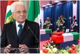 Mattarella ai funerali dei carabinieri morti nel casolare fatto esplodere nel Veronese