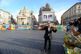 Roma, 39 anni fa la Maxitela di Carlo Riccardi in piazza del Popolo