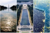 Reflecting Pool, la spina nel fianco di Trump. Tutta la (strana) storia: le anatre morte, il patriottico blu e il ritorno della scritta ‘86 47’