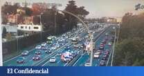 Un accidente con 7 coches implicados y tres heridos obliga a cortar el carril BUS-VAO de la A-6 en Madrid