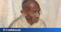 A subasta el único retrato al óleo que se conoce de Gandhi: una vez fue acuchillado
