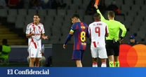 Un gran escándalo arbitral rescata al Barça contra Olympiacos y acaba en goleada (6-1)