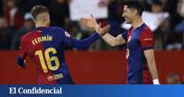 El Barça sobrevive media hora con uno menos en Sevilla y caza al Real Madrid y al Atlético (1-4)