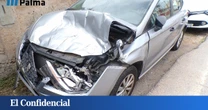 Denuncian al conductor de un minibús que chocó contra 4 coches por mirar el móvil en Palma