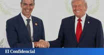 Así ha sido el apretón de manos entre sonrisas y cordialidad de Pedro Sánchez y Donald Trump en Egipto