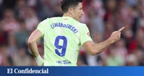 Lewandowski, con un doblete, le da al Barça la última victoria de LaLiga en San Mamés
