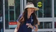 Janice Dickinson, 70, bares long legs in jean shorts as model appears to spit out coffee in bizarre moment on LA outing