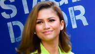 Zendaya stuns in a low-cut neon green dress as she promotes new movie Challengers on Good Morning America