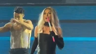 Shania Twain cringes as she mistakes prop for microphone during performance but laughs off ‘hilarious’ on-stage blunder