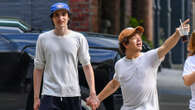 Finn Wolfhard and Gaten Matarazzo hold hands as they check out NYC real estate in filming break from Stranger Things 5