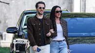 Katy Perry stuns in plaid blazer and denim jeans as she attends Oscars party in LA after rumors pop star is pregnant