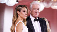 Richard Gere, 75, looks sharp in suit and bowtie as he kisses wife Alejandra, 41, on rare outing at Venice Film Festival