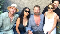 Gerard Butler fans gush over ‘handsome’ bare-chested actor as he has full beard in ‘unexpected’ run-in with Salma Hayek