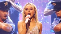 Sabrina Carpenter strips down to bedazzled bra for sexy VMAs performance – fans say detail is tribute to Britney Spears