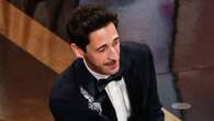 Moment Adrien Brody throws chewing gum at his girlfriend before going up to accept Best Actor Oscar win