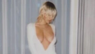 Bianca Censori nearly suffers wardrobe malfunction in plunging bodysuit as she poses in blond wig for husband Kanye West
