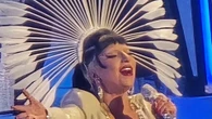 Lady Gaga takes to stage in low cut figure-hugging dress for delayed Las Vegas show after responding to pregnancy rumors