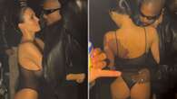 Kanye West grabs wife Bianca Censori’s naked bum as she parties in thong bodysuit after naked Grammys dress