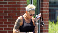 Kim Mathers is seen with facial injury as she runs errands after ex Eminem gives her a nod on his first album in 4 years