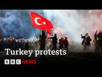 Sixth night of protests in Turkey as Erdogan hits out at unrest | BBC News