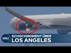 SCHOCKMOMENT ÜBER LOS ANGELES: Delta-Maschine fängt Feuer! Triebwerk der Boeing 767 in Flammen!
