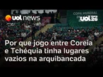 Copa do Mundo: Por que jogo entre Coreia e Tchéquia tinha muitos lugares vazios na arquibancada