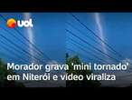 Redemoinho de poeira em Niterói surpreende moradores de Itaipu e vídeo viraliza; assista