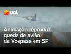 Relatório Voepass: Animação da Cenipa reproduz momento da queda do avião em SP; veja vídeo