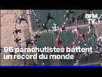 96 personnes sautent en parachute et établissent un nouveau record du monde