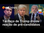 Lula, Flávio, Caiado e Zema divergem sobre o novo tarifaço de Trump