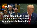 Trump diz que teve 'ótima química' com Lula em breve encontro na ONU; veja a fala com legendas