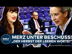 BUNDESTAGS-DEBATTE: Opposition rechnet ab! Kanzler Merz von AfD und Linke in die Mangel genommen!
