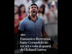 Fantastico Berrettini, batte Cerundolo in tre set e vola ai quarti del Roland Garros