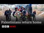 Palestinians return to ruins of north Gaza after Israeli withdrawal | BBC News