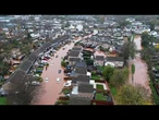 Vidéo aérienne : la tempête Claudia inonde Monmouth, de larges zones de la ville galloise submergées