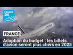 Adoption du budget en France : les billets d'avion seront plus chers en 2025 • FRANCE 24