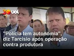 Tarcísio diz que polícia tem autonomia após operação contra produtora do 'Dark Horse'