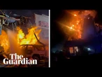 Moment Utah strip mall explodes in massive blast after vehicle crash