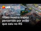 Avião cai em Gramado: vídeo mostra área devastada e trajeto percorrido pela aeronave que caiu no RS