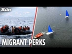 Small boat migrant asylum perks exposed including cheap boat trips & £1 football tickets