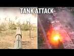 Ukrainian tank finds Russian hideout and blows warehouse to bits with close range blast