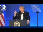 Trump speaks at rescheduled White House Correspondents' Dinner