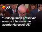 Lula celebra acordo Mercosul-UE, diz que preservou 'interesses' do Brasil e critica termo anterior