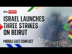 Watch live: Israeli strike rocks Beirut suburb in first attack on Lebanon capital in several days