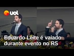 Eduardo Leite é vaiado durante evento no Rio Grande do Sul e se irrita: 'Não tem problema'